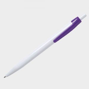 Bolígrafo personalizado de plástico bicolor con clip de colores y tinta azul Kific