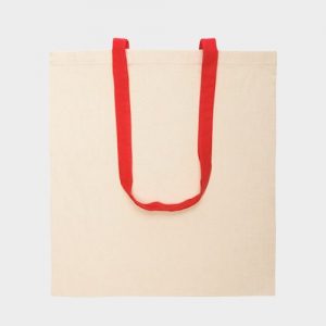 Bolsas personalizadas de tela algodón natural 100gr con asas de colores