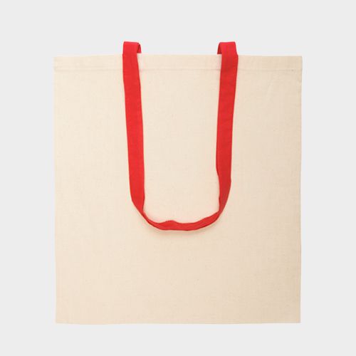 Bolsas personalizadas de tela algodón natural 100gr con asas de colores