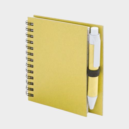 Libreta de cartón reciclado de colores con bolígrafo - Imagen 3