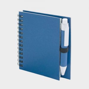 Libreta de cartón reciclado de colores con bolígrafo Pilaf