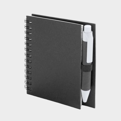Libreta de cartón reciclado de colores con bolígrafo - Imagen 4