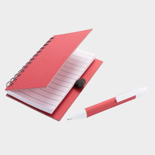 Libreta de cartón reciclado de colores con bolígrafo - Imagen 5